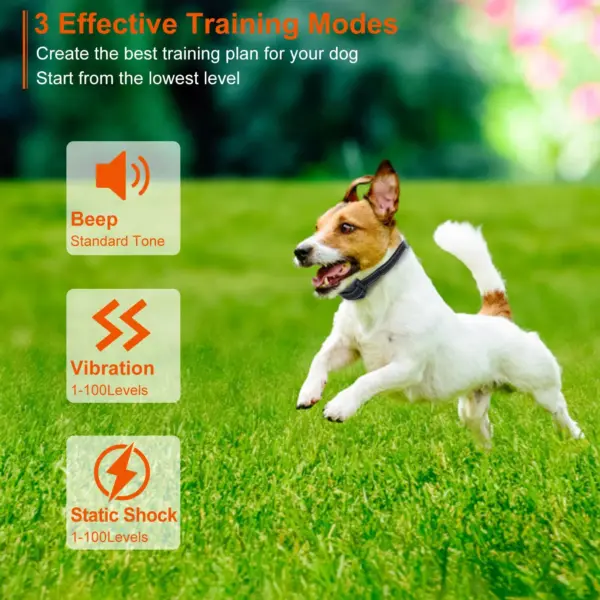 3280FT Dog Training Collar IP67 Waterproof Pet Beep Vibration Electric Shock Collar - Image 2