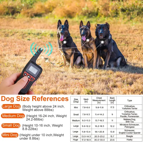 3280FT Dog Training Collar IP67 Waterproof Pet Beep Vibration Electric Shock Collar - Image 5