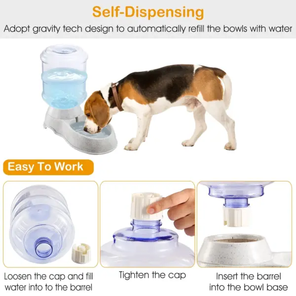 3.5L/1Gal Pet Water Dispenser Self-Dispensing Gravity Pets Water Feeder Automatic Pet Waterer Cat Dog - Image 4