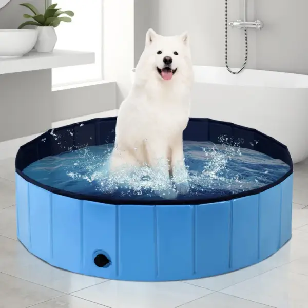 63 Inch Foldable Leakproof Dog Pet Pool Bathing Tub Kiddie Pool for Dogs Cats and Kids - Image 3