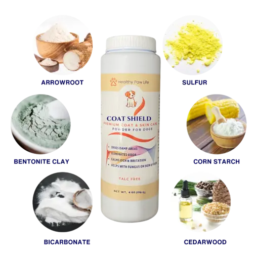COAT SHIELD - Canine Dry Powder and Gentle Skin Cleanser for Allergies and Irritation for Dogs | Alleviate Odors and Itchiness | Holistic Remedy and Soothing Formula | Relief for Itchiness and Yeast - Image 2