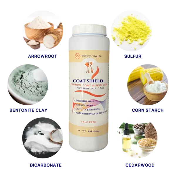 COAT SHIELD - Canine Dry Powder and Gentle Skin Cleanser for Allergies and Irritation for Dogs | Alleviate Odors and Itchiness | Holistic Remedy and Soothing Formula | Relief for Itchiness and Yeast - Image 2