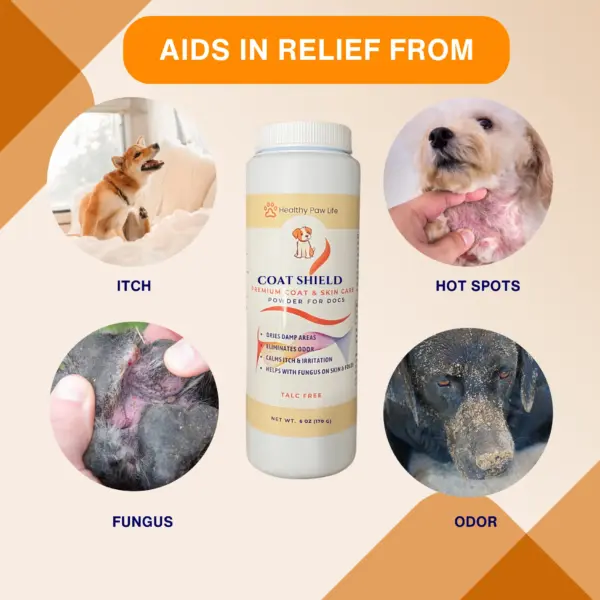 COAT SHIELD - Canine Dry Powder and Gentle Skin Cleanser for Allergies and Irritation for Dogs | Alleviate Odors and Itchiness | Holistic Remedy and Soothing Formula | Relief for Itchiness and Yeast - Image 4