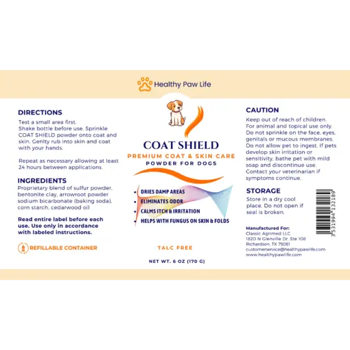 COAT SHIELD - Canine Dry Powder and Gentle Skin Cleanser for Allergies and Irritation for Dogs | Alleviate Odors and Itchiness | Holistic Remedy and Soothing Formula | Relief for Itchiness and Yeast - Image 5
