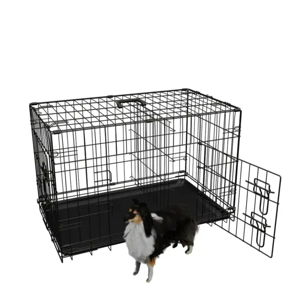 Dog Crate, 36 Inch Medium Dog Cage with Divider and Plastic Leak-Proof Pan Tray, Double Door Folding Metal Wire Cage for Indoor, Outdoor, and Travel, Made in Vietnam - Image 12