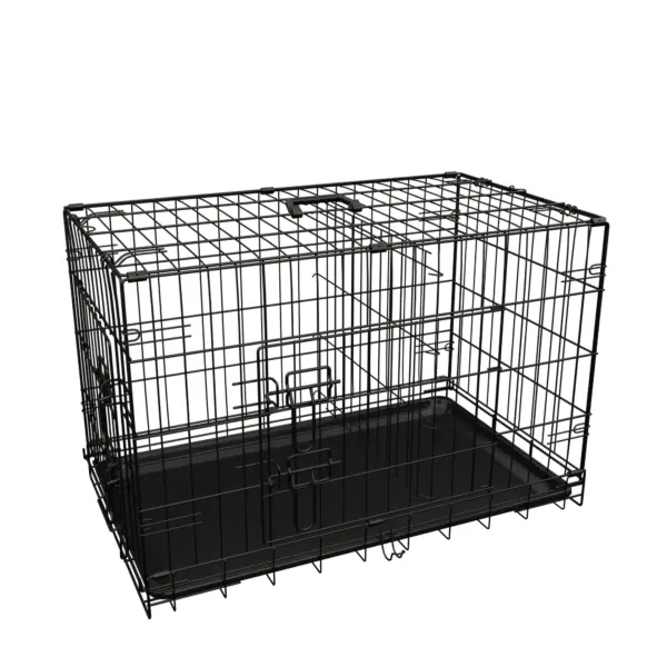 Dog Crate, 36 Inch Medium Dog Cage with Divider and Plastic Leak-Proof Pan Tray, Double Door Folding Metal Wire Cage for Indoor, Outdoor, and Travel, Made in Vietnam - Image 8