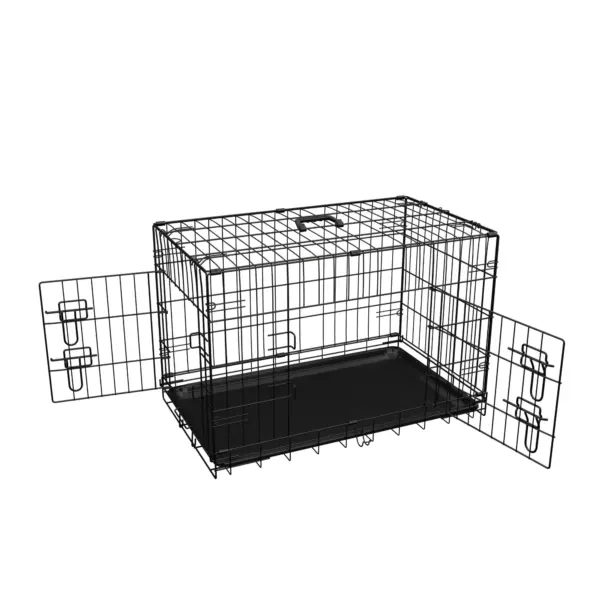 Dog Crate, 36 Inch Medium Dog Cage with Divider and Plastic Leak-Proof Pan Tray, Double Door Folding Metal Wire Cage for Indoor, Outdoor, and Travel, Made in Vietnam - Image 9