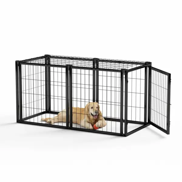 Dog Crate 47.2" Dog Kennel for Small Medium Dogs, Puppy Dog Playpen with Top, Pet Cage, Indoor, Black.47.2"L x 22"W x 24"H. - Image 2