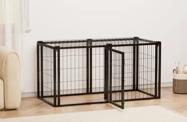 Dog Crate 47.2" Dog Kennel for Small Medium Dogs, Puppy Dog Playpen with Top, Pet Cage, Indoor, Black.47.2"L x 22"W x 24"H. - Image 13