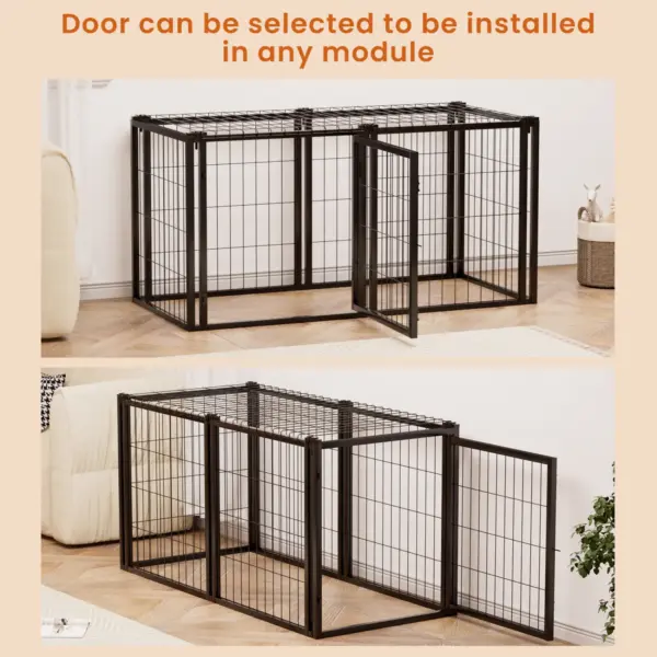 Dog Crate 47.2" Dog Kennel for Small Medium Dogs, Puppy Dog Playpen with Top, Pet Cage, Indoor, Black.47.2"L x 22"W x 24"H. - Image 3