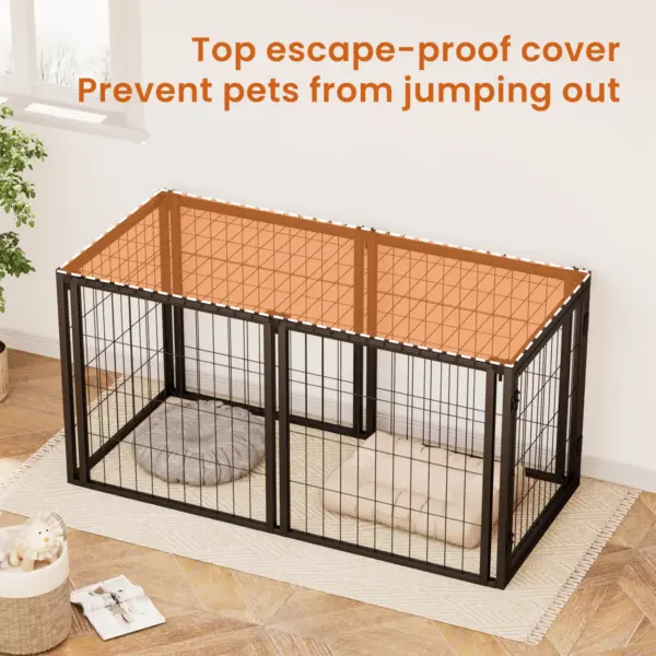 Dog Crate 47.2" Dog Kennel for Small Medium Dogs, Puppy Dog Playpen with Top, Pet Cage, Indoor, Black.47.2"L x 22"W x 24"H. - Image 4