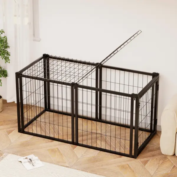 Dog Crate 47.2" Dog Kennel for Small Medium Dogs, Puppy Dog Playpen with Top, Pet Cage, Indoor, Black.47.2"L x 22"W x 24"H. - Image 8