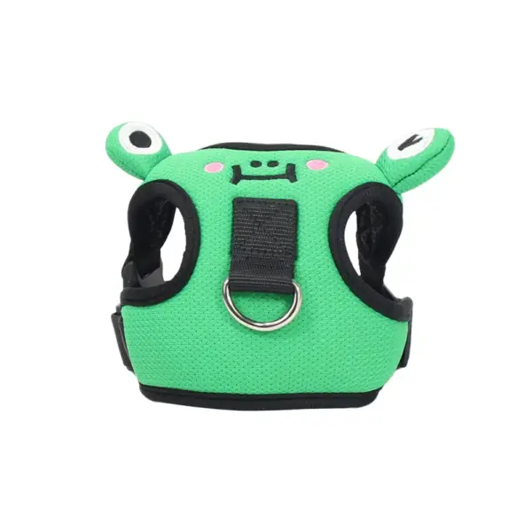 dog harness set; with leas frog leash pet mesh breathable small dog chest back retractable dog leash pet harness - Image 2