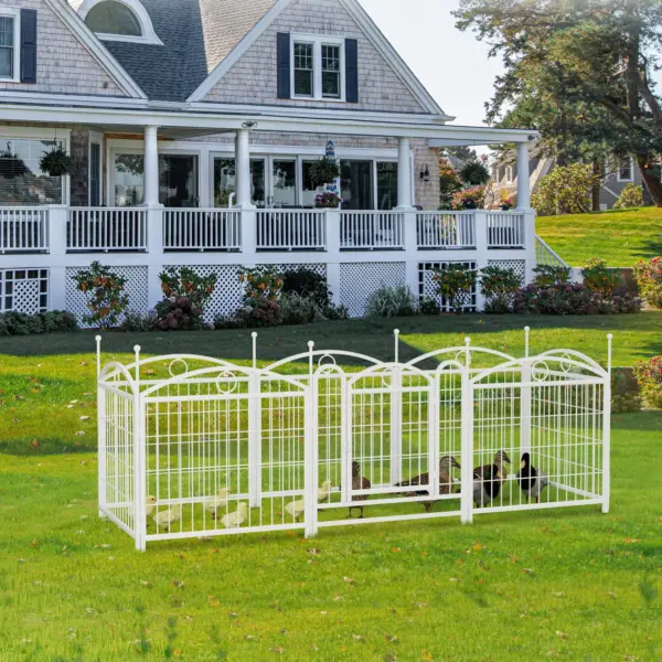 Dog Playpen Indoor 24 inch 8 Panels Metal Dog Pen Pet Dog Fence Outdoor Exercise Pen with Doors, Heavy Duty Dog Fence Puppy Pen for Large Medium Small Dogs Indoor Outdoor Foldable Pet Exercise Pen - Image 2