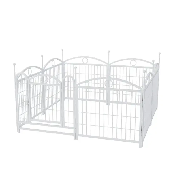 Dog Playpen Indoor 24 inch 8 Panels Metal Dog Pen Pet Dog Fence Outdoor Exercise Pen with Doors, Heavy Duty Dog Fence Puppy Pen for Large Medium Small Dogs Indoor Outdoor Foldable Pet Exercise Pen - Image 6