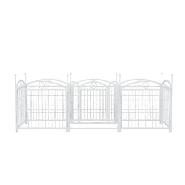 Dog Playpen Indoor 24 inch 8 Panels Metal Dog Pen Pet Dog Fence Outdoor Exercise Pen with Doors, Heavy Duty Dog Fence Puppy Pen for Large Medium Small Dogs Indoor Outdoor Foldable Pet Exercise Pen - Image 7