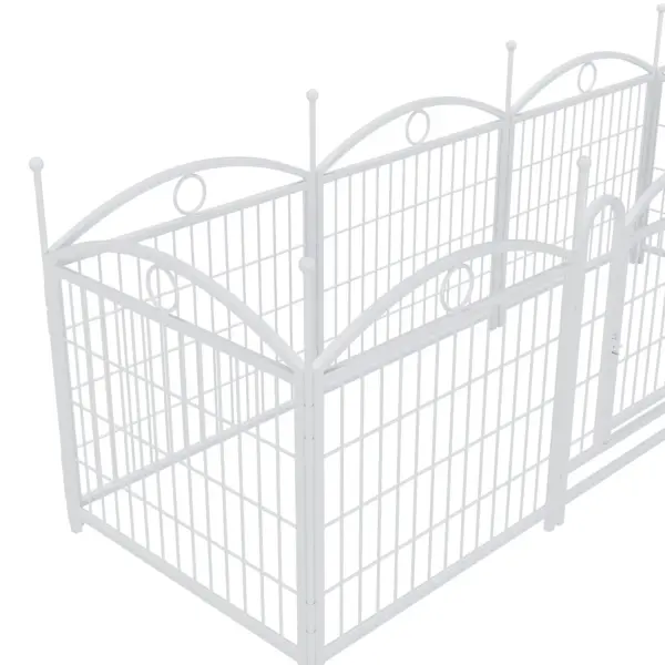 Dog Playpen Indoor 24 inch 8 Panels Metal Dog Pen Pet Dog Fence Outdoor Exercise Pen with Doors, Heavy Duty Dog Fence Puppy Pen for Large Medium Small Dogs Indoor Outdoor Foldable Pet Exercise Pen - Image 10