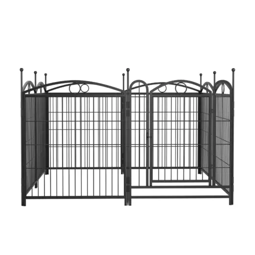 Dog Playpen Indoor 32 inch 8 Panels Metal Dog Pen Pet Dog Fence Outdoor Exercise Pen with Doors, Heavy Duty Dog Fence Puppy Pen for Large Medium Small Dogs Indoor Outdoor Foldable Pet Exercise Pen - Image 8