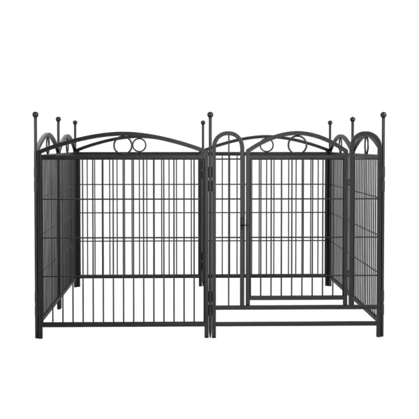 Dog Playpen Indoor 32 inch 8 Panels Metal Dog Pen Pet Dog Fence Outdoor Exercise Pen with Doors, Heavy Duty Dog Fence Puppy Pen for Large Medium Small Dogs Indoor Outdoor Foldable Pet Exercise Pen - Image 8