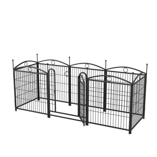 Dog Playpen Indoor 32 inch 8 Panels Metal Dog Pen Pet Dog Fence Outdoor Exercise Pen with Doors, Heavy Duty Dog Fence Puppy Pen for Large Medium Small Dogs Indoor Outdoor Foldable Pet Exercise Pen - Image 9