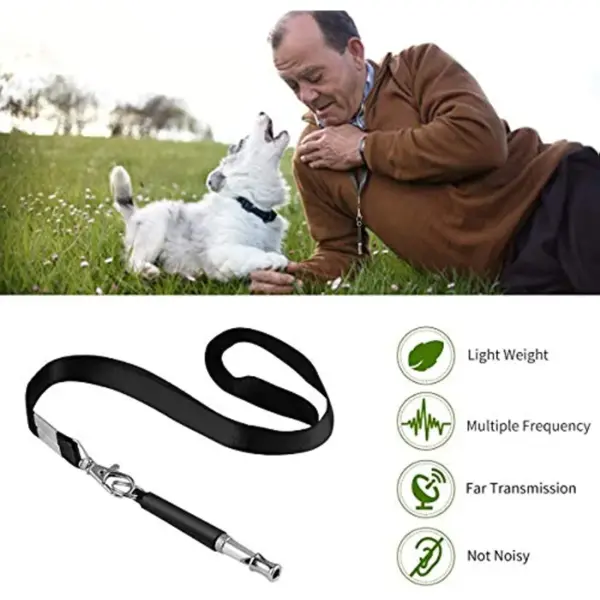 Dog Whistle; 2 Pack Professional Ultrasonic Dog Whistle to Stop Barking; Recall Training; Adjustable Ultrasonic Silent Dog Whistle; with Black Lanyard - Image 3