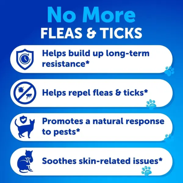 Flea Treatment for Cats Natural Flea and Tick Prevention Supplement for Cats Kittens Chewable Daily Oral Pills with Vitamins 135 Soft Chews Skin & Coat Dental treats Digestion - Image 4