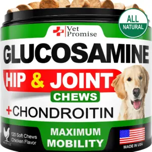 Glucosamine for Dogs Hip and Joint Supplement for Dogs Chondroitin for Dogs Dog Joint Pain Relief Treats with MSM Hemp 120 Mobility Chews