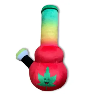 My Name is Bo da Bong, Funny Squeaky Weed Dog Toy, Cute Stuffed Parody Rasta Pot Bong, Cool Plush 420 Novelty Gift for Puppies & Small, Medium & Large Breeds, for Fetch & a Photo Prop