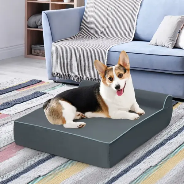 Orthopedic Dog Bed with Headrest and Removable Washable Cover - Image 3