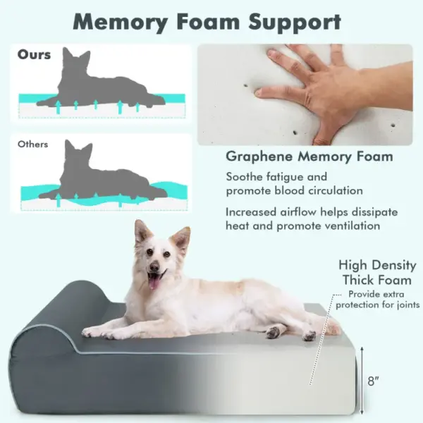 Orthopedic Dog Bed with Headrest and Removable Washable Cover - Image 6