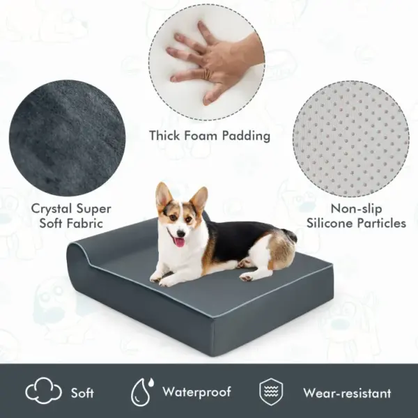 Orthopedic Dog Bed with Headrest and Removable Washable Cover - Image 8