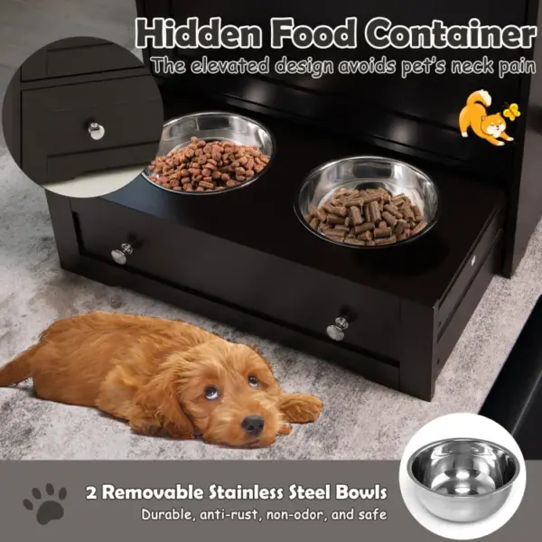 Pet Feeder Station with Stainless Steel Bowl - Image 8