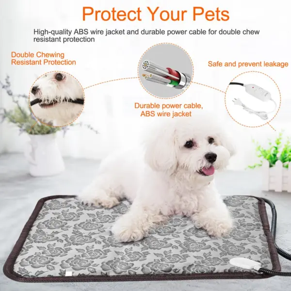 Pet Heating Pad Dog Cat Electric Heating Mat Waterproof Adjustable Warming Blanket - Image 4