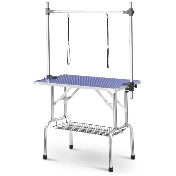 Professional Dog Pet Grooming Table Large Adjustable Heavy Duty Portable w/Arm & Noose & Mesh Tray - Image 3