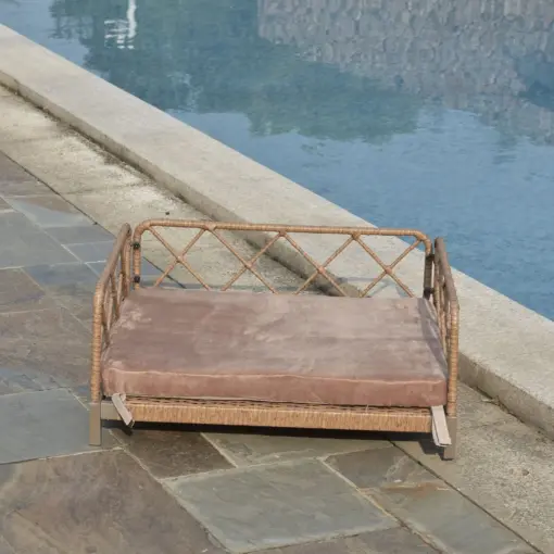 wicker pet bed Rattan Dog Sofa Bed outdoor indoor Water Resistant - Image 3